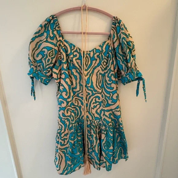 Anna Cate Green and blue Patterned Dress - Picture 2 of 3